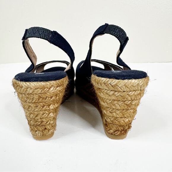 Viscata Calella Wedge Sandals Womens 36 Navy Blue Slingback Espadrilles - Picture 5 of 13
